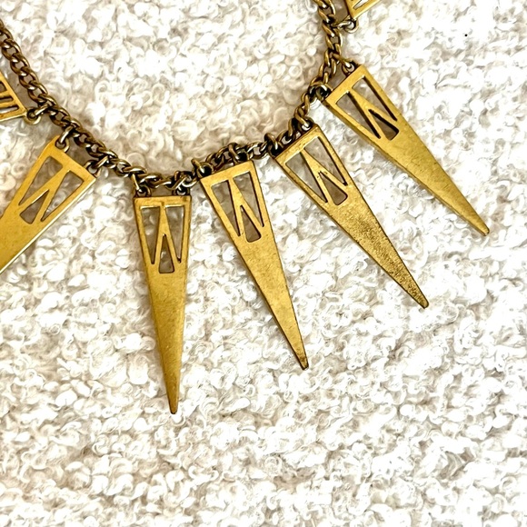 J. Crew β’ gold triangle fringe chain link adjustable necklace - Picture 9 of 10